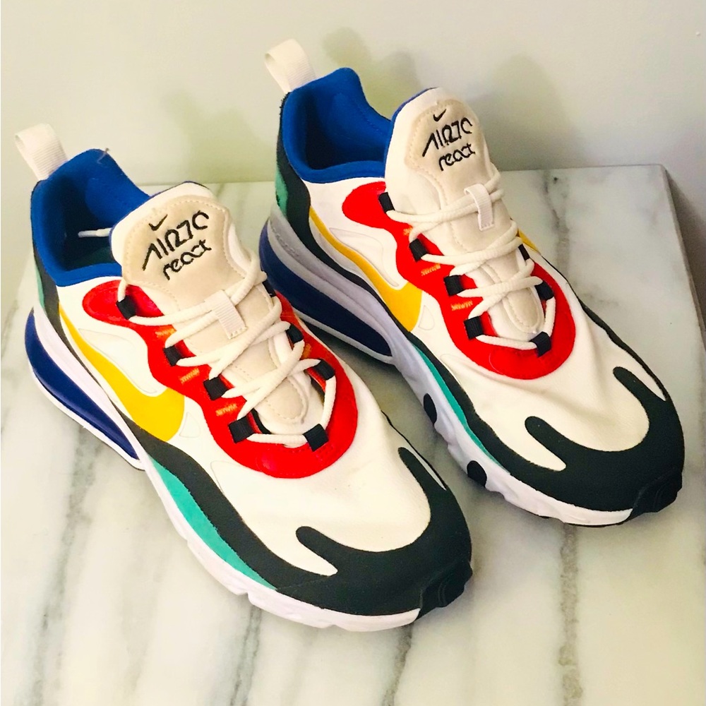 Nike Air Max 270 Red Orange Green Running Athletic Sneaker Shoes Size 8